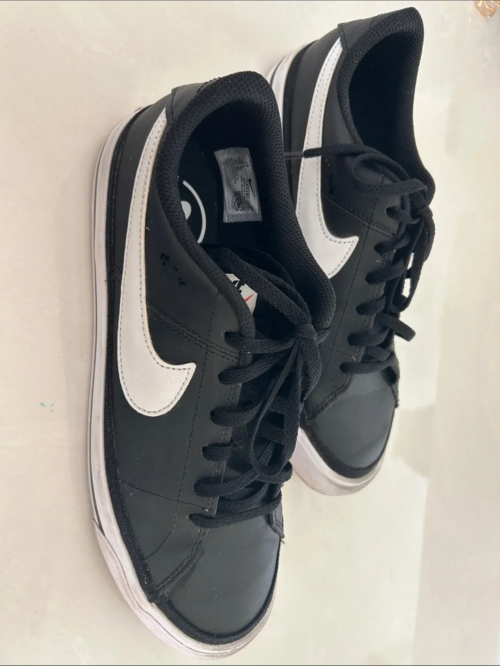 Nike Black & White Low-Top Sneakers with White Swoosh